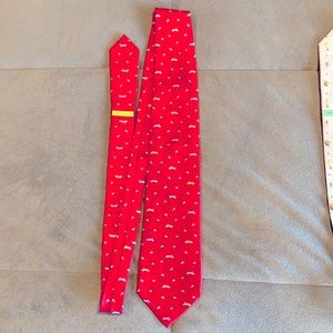 BULGARI Red Men’s Neck TIE w Cars & Hats